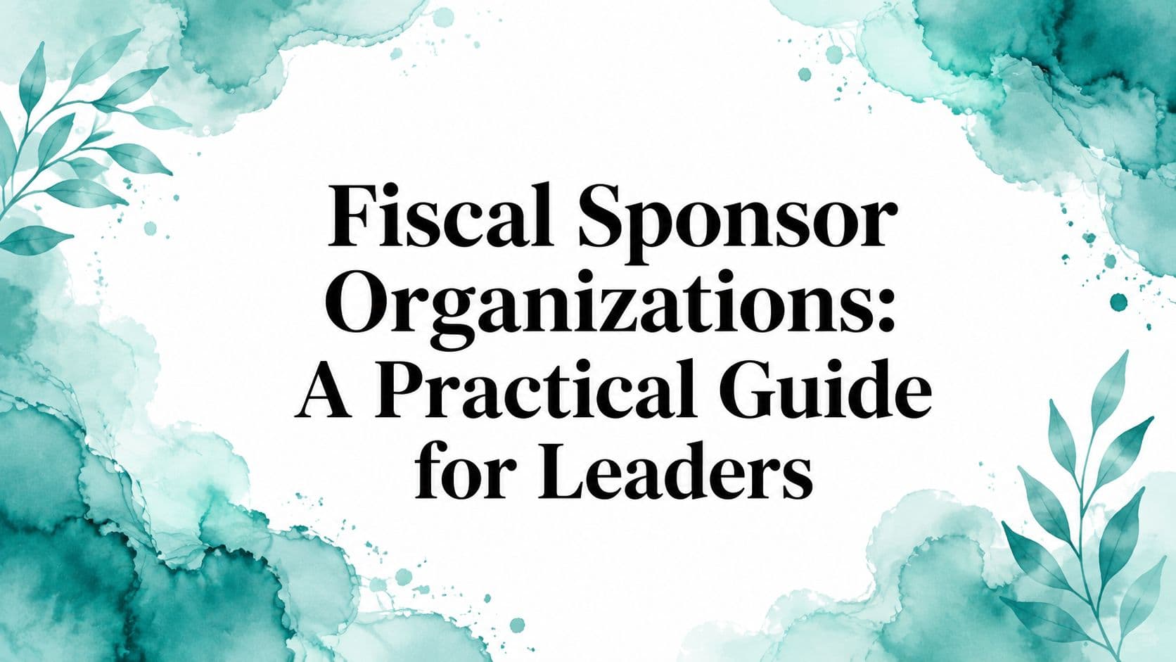 Fiscal Sponsor Organizations: Leader Guide