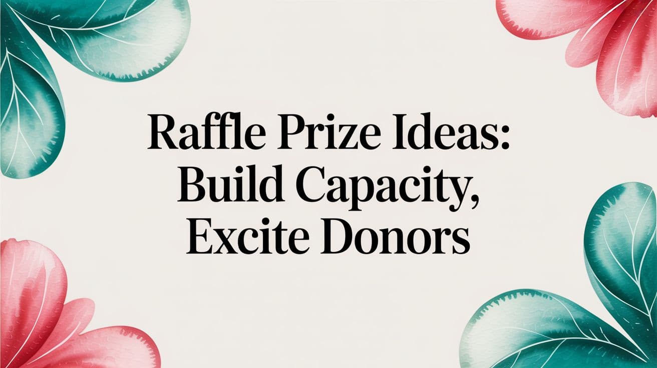 Raffle Prize Ideas: Build Capacity, Excite