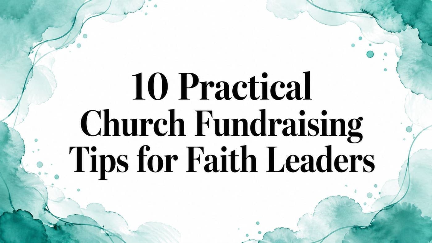 Cover titled 10 Practical Church Fundraising Tips for Faith Leaders