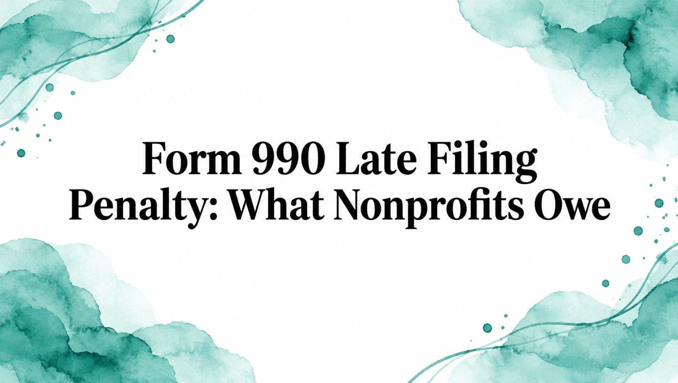 Title card explaining what nonprofits owe for a late Form 990